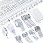 Sternband aus Polyester, mit Satinband, Strasssteine aus Kunststoff, Glitzer-Metallband, für Hochzeitsfeierdekoration Geschenkverpackung