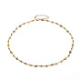 Brass Enamel Link Chain Necklaces, with Lobster Claw Clasps, Star with Evil Eye, Golden
