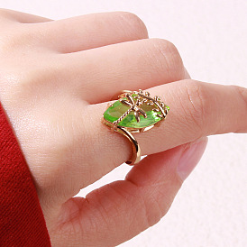 European and American Crystal Ring - Exaggerated Dragonfly Ring for Women.