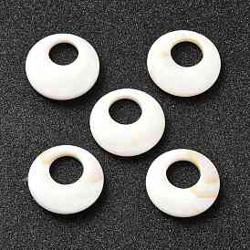 Natural Freshwater Shell Pendants, Flat Round