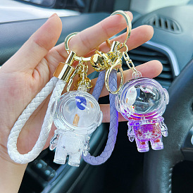 Adorable Astronaut Keychain with Liquid Sand and Spacecraft Design - Perfect Gift for Men and Women!