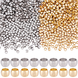 800Pcs 2 Colors 304 Stainless Steel Spacer Beads, Rondelle