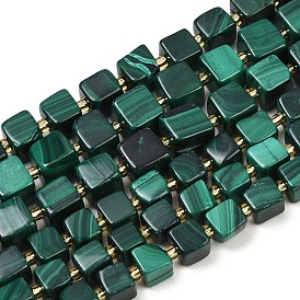Природного малахита бисер нитей, кубические, с бисером