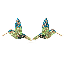 Sparkling Bird Earrings: Cute and Chic Animal Studs with Colorful Rhinestones for Women