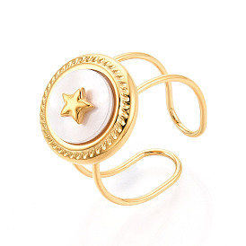 304 регулируемые открытые манжеты из нержавеющей стали для женщин, с оболочкой, плоские круглые и звезды