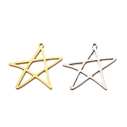 201 colgantes de acero inoxidable, encantos estrella, Corte con laser, separar