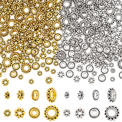 300 шт 8 стиль бусины-распорки сплава тибетского стиля, цветок