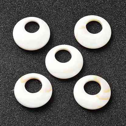 Natural Freshwater Shell Pendants, Flat Round