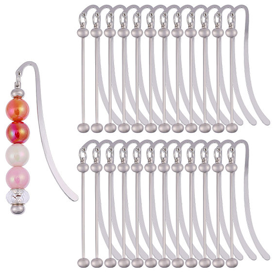 25шт. закладки-крючки из сплава, Закладка-планка с бусинами