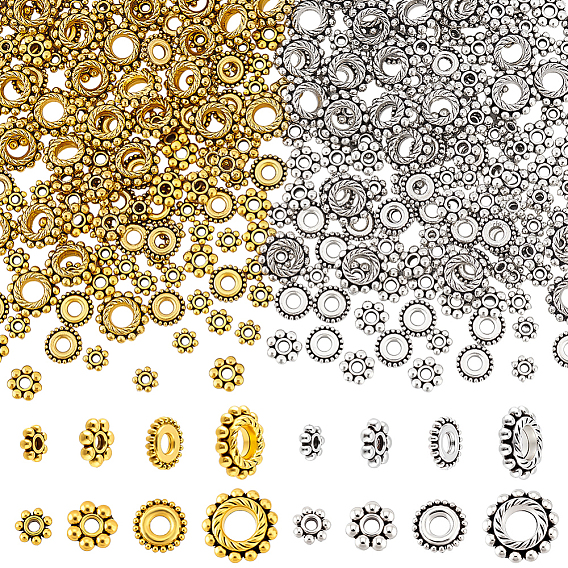 300 шт 8 стиль бусины-распорки сплава тибетского стиля, цветок