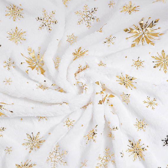 Soft Velvet Fabric with Snowflake Pattern Paillette, for DIY Pillow Cartoon Toy Making