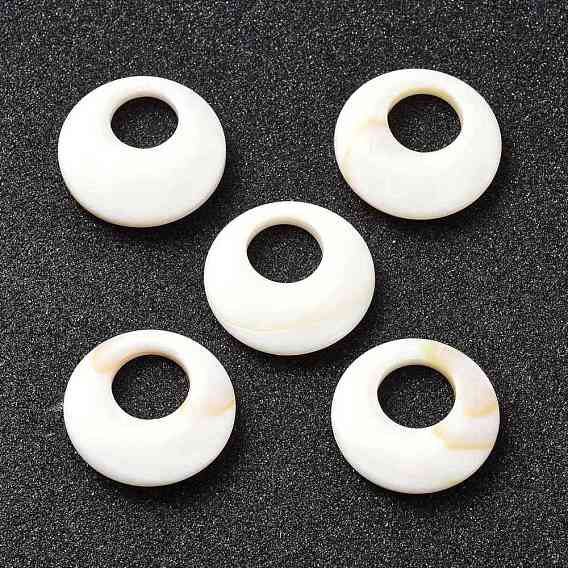 Natural Freshwater Shell Pendants, Flat Round