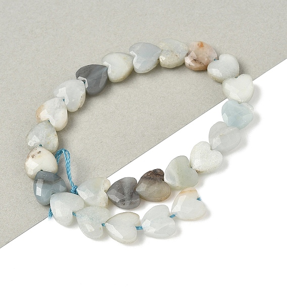 Натуральный цветок амазонитовые бусины пряди, сердце, граненые