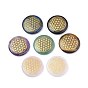 Chakras Themed Natural Gemstone Cabochons, Flat Round with Flower of Life