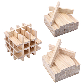 100шт. 2 стили, детали из сосновой древесины, прямоугольные