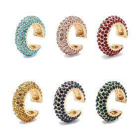 Colorful CZ Alloy Clip-on Earrings with Exaggerated Full Diamond for Women