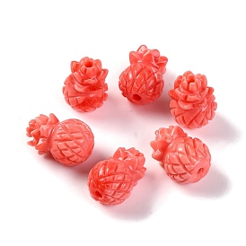 Synthetic Shell Dyed Beads, Pineapple