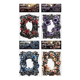 10Pcs Gothic Style Flower Scrapbook Paper Pad, for DIY Album Scrapbook, Greeting Card, Background Paper