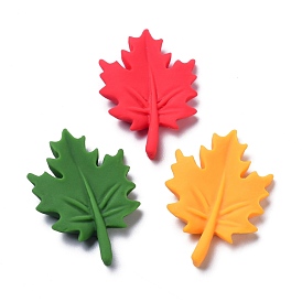 Autumn Theme Opaque Resin Cabochons, for DIY Decoration, Maple Leaf