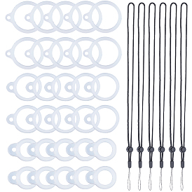 6 регулируемый ремешок на шею из полиэстера, для ручки, телефон, держатель значка, с силиконовой подвеской в стиле 3