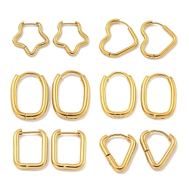 202 Stainless Steel Huggie Hoop Earrings, with 304 Stainless Steel Pins for Women, Golden