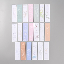 20 piezas 20 marcapáginas de papel estilo, rectángulo con el modelo de flor