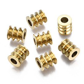 316 Surgical Stainless Steel European Beads, Large Hole Beads, Column