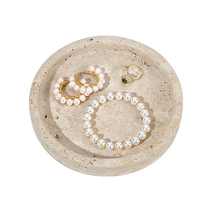 Мраморные круглые ювелирные тарелки, настольное украшение для дома