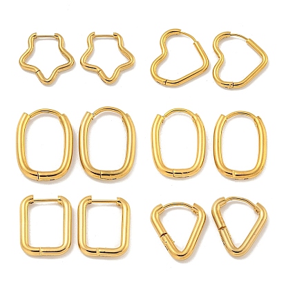 202 обруч серьги из нержавеющей стали замке, с 304 штифтами из нержавеющей стали для женщин, золотые