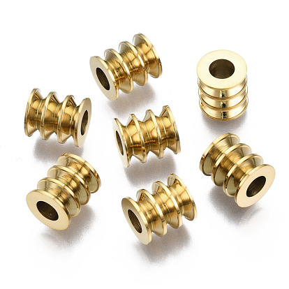 316 Surgical Stainless Steel European Beads, Large Hole Beads, Column