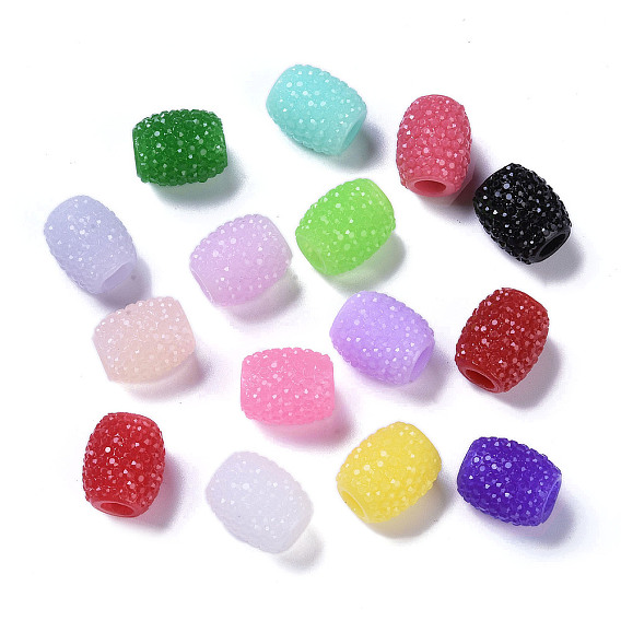 Бусины европейского желейного цвета из непрозрачной смолы, большие отверстия баррель бисером, в форме ведра