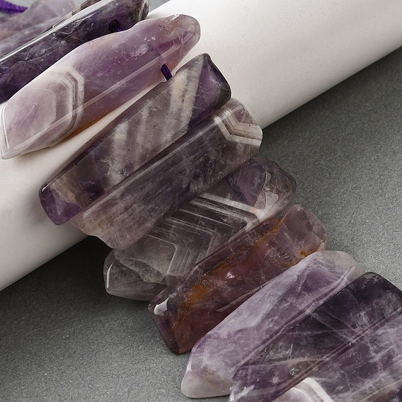 Природный аметист нитей бисера, прямоугольные, Топ пробуренной