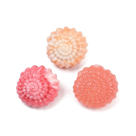 Резные бусины из синтетического коралла, окрашенные, форма спиральной оболочки