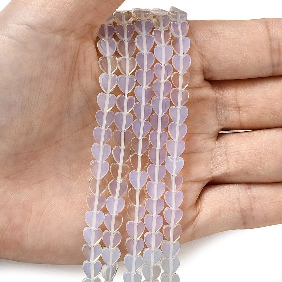 Opalite бисер пряди, сердце