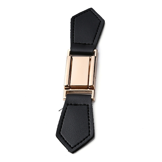 PU Leather Buckles, Tab Closures, Cloak Clasp Fasteners, with Alloy Findings