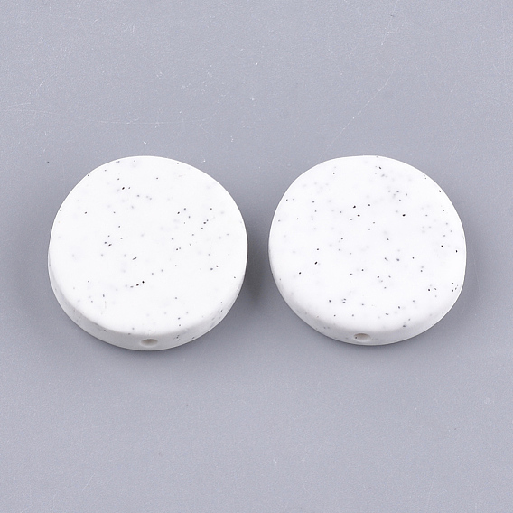 Handmade Polymer Clay Beads, Flat Round