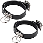2Pcs Punk Rock Style Cowhide Leather Choker Necklaces, with Iron Clasps, Platinum