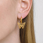304 Stainless Steel Hoop Dangle Earrings for Women, Butterfly