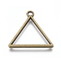 Alloy Open Back Bezel Pendants, For DIY UV Resin, Epoxy Resin, Pressed Flower Jewelry, Triangle