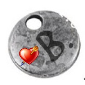 Message d'alliage style tibétain charmes, plat rond, 8x1.5mm, Trou: 1.5mm