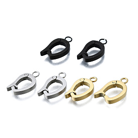 304 Stainless Steel Fold Over Clasps, Ion Plating(IP)