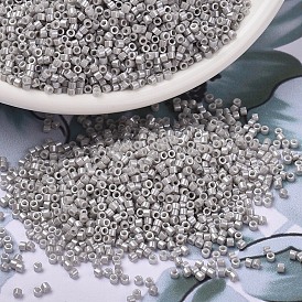 Бусины miyuki delica, цилиндр, японский бисер, 11/0, непрозрачный цейлон