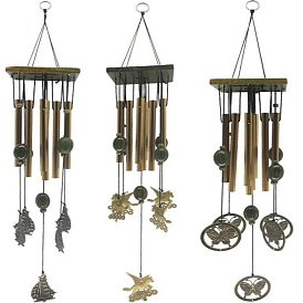 Carillons éoliens en laiton, décorations pendantes, coeur/papillon/cheval