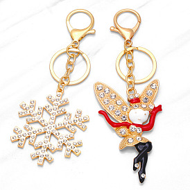 Charming Christmas Snowflake Elf Keychain for Fashionable Bags and Keys - KCA31