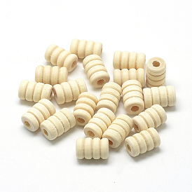 Unfinished Wood Beads, Natural Wooden Beads, Large Hole Beads, Lead Free, Column