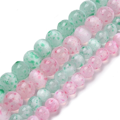Natural Selenite Beads Strands, Dyed, Round