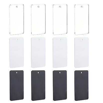 12Pcs 3 Colors Custom Rectangle Hanging Acrylic Sign Holders