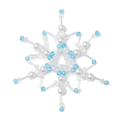 Рождественские тематические стеклянные большие подвески, снежинка