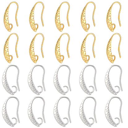 10 paires de crochets de boucles d'oreilles en laiton, plaqué longue durée, sans plomb et sans cadmium, crémaillère plaquage, avec boucle