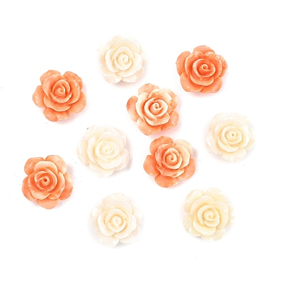 Резные бусины из окрашенного синтетического коралла, цветок